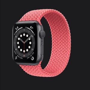 Apple Watch 44mm Band Pink Punch Braided Solo Loop